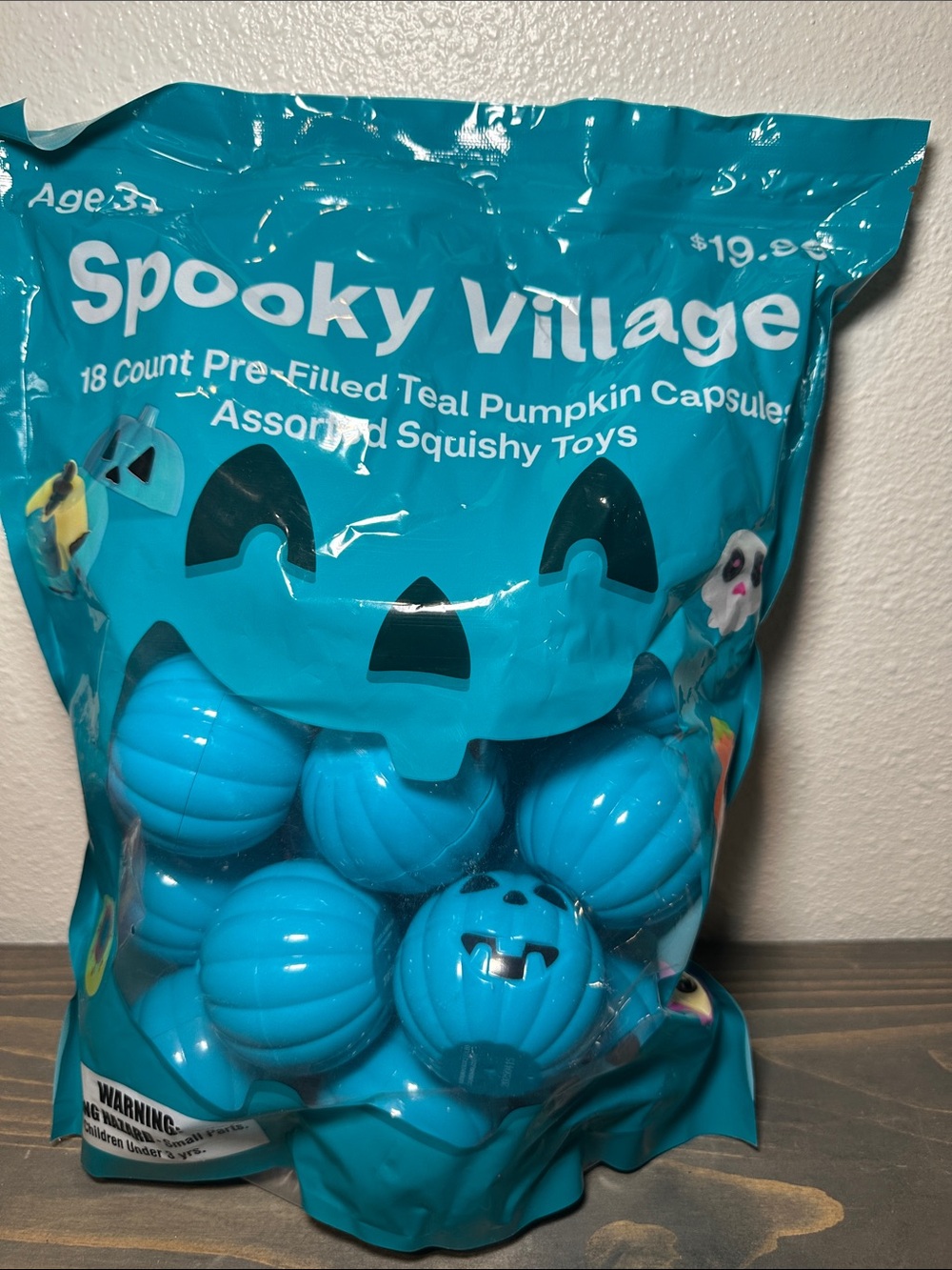 Spooky Village Teal Pumpkin Squishy Toys - Pack of 18